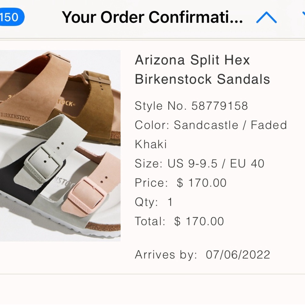 Arizona Split Hex Birkenstock Sandals Sandcastle / Faded Khaki size 40 (9/9.5) - Picture 5 of 5